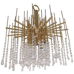 Abstract Mid Century Modern Crystal Chandelier