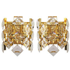 Sconces with Geometric Crystals