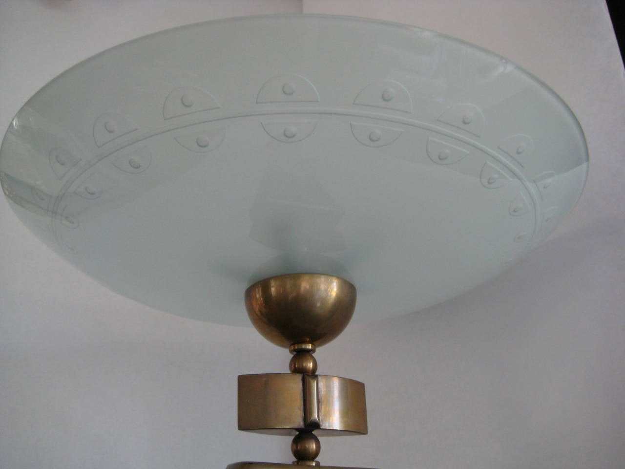 Mid-Century Modern Fontana Arte 1940's Glass and Bronze Floor Lamp For Sale