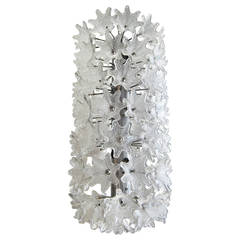 Italian, Column of Glass Flowers, Chandelier