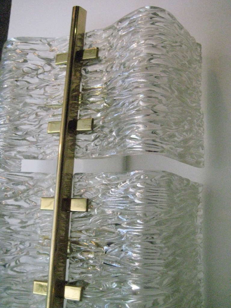 Large Austrian Cast Glass Sconces In Excellent Condition For Sale In Sag Harbor, NY