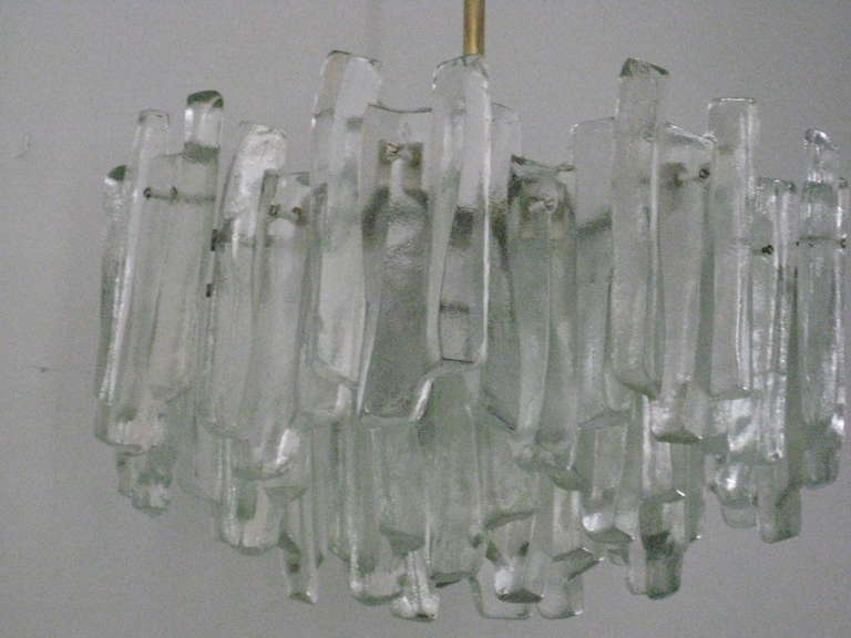 Mid-Century Modern Austrian Abstracted Glass Chandelier