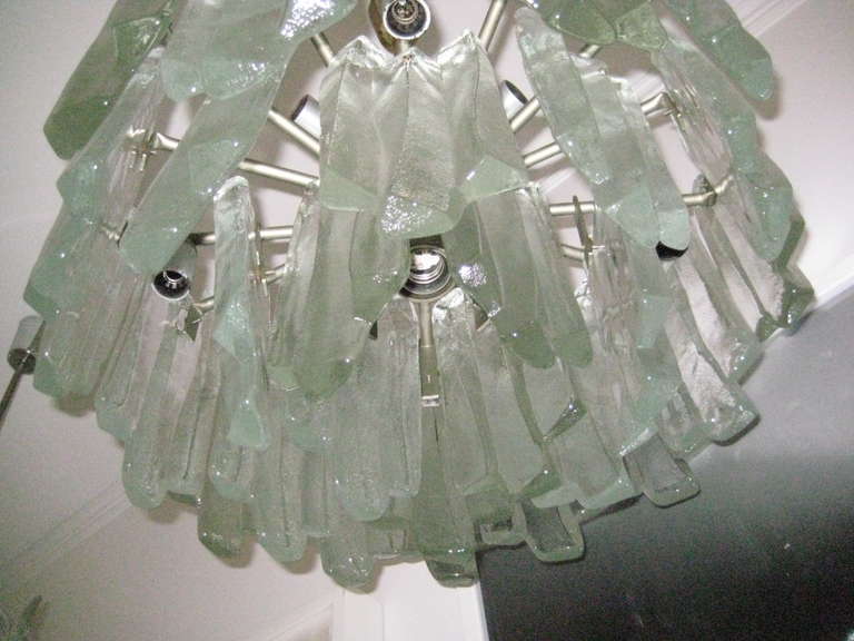 Mid-20th Century Austrian Abstracted Glass Chandelier