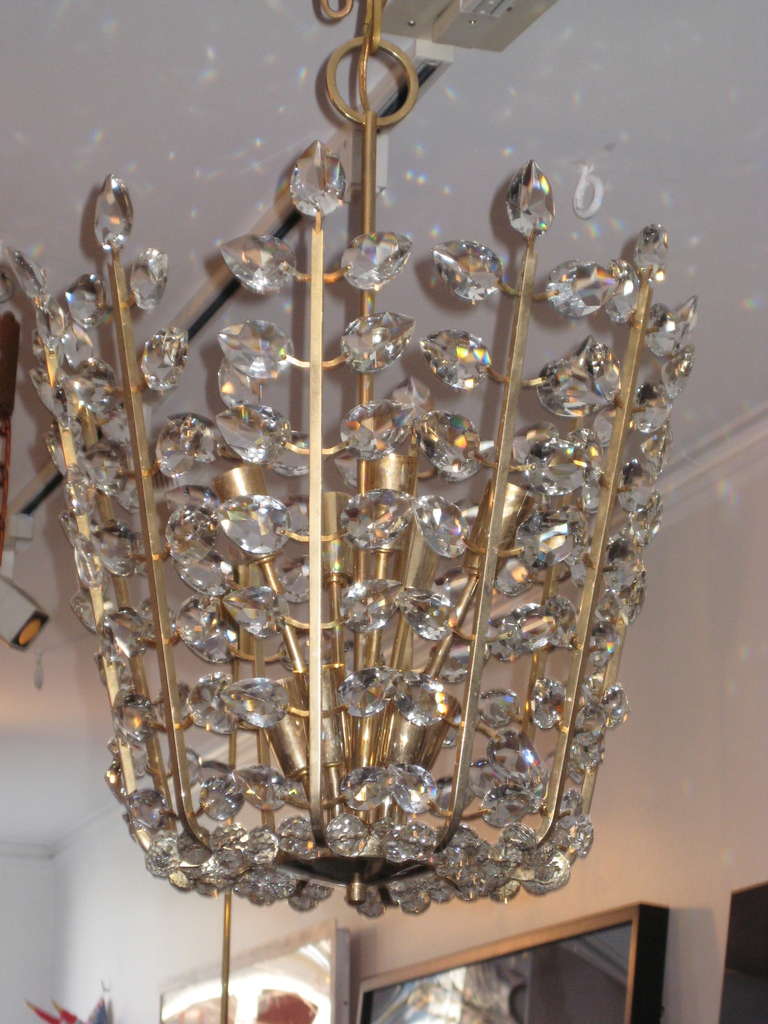 Chandelier With Pear Shaped Crystals