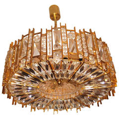 Gilded Crystal Chandelier Mounted with Superior Quality Crystals