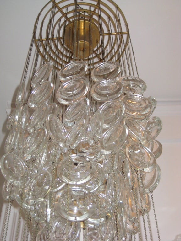 European A Very Fine Chandelier Composed of Polished Glass Disks