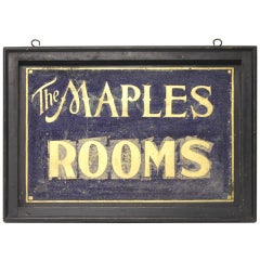 Antique 1900's Double Sided Tin Sign With Gold Leaf Lettering