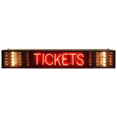 Vintage Light Up Tickets Sign