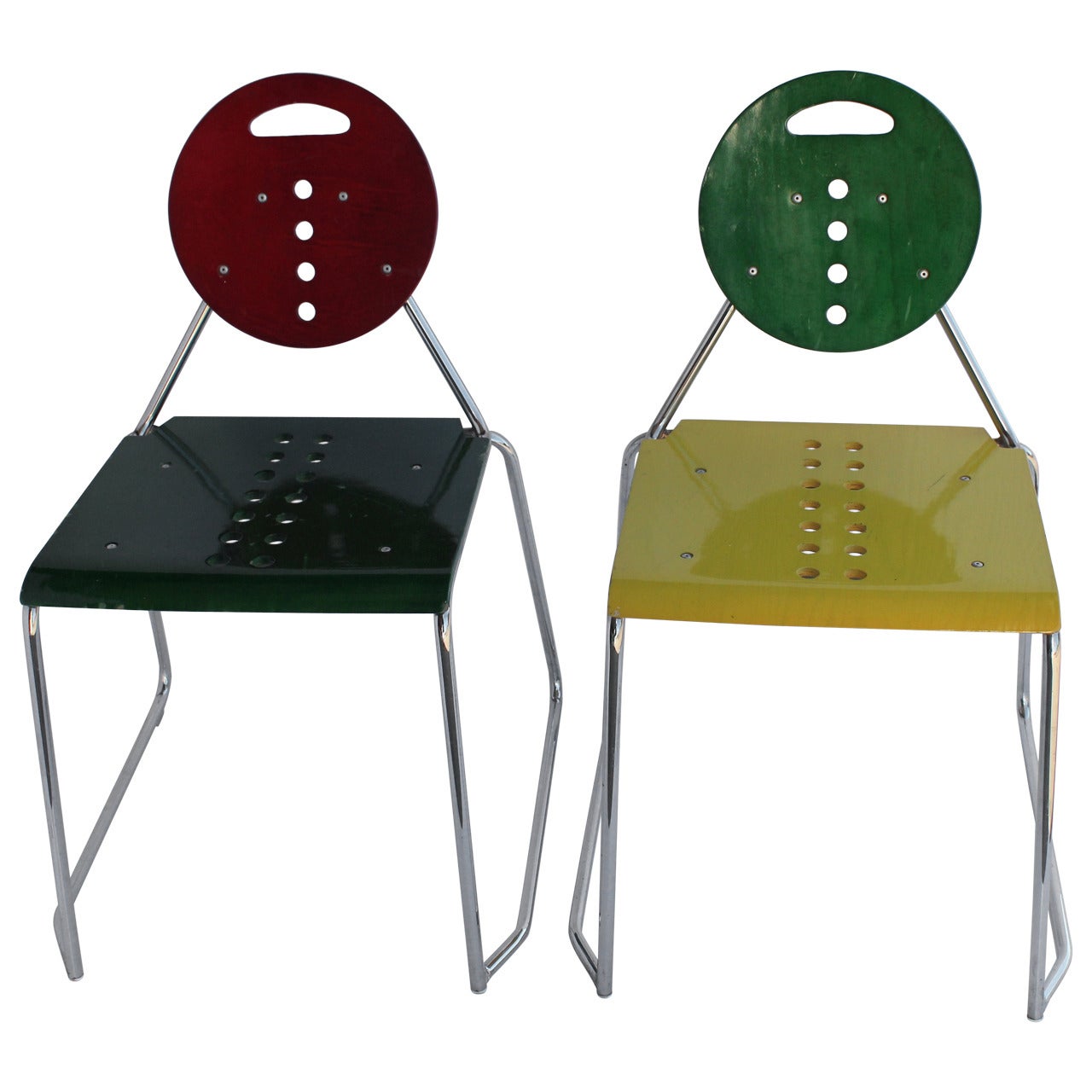 1980s Memphis Style Italian "Charlie" Chairs by Bimbi Gioacchini Design For Sale