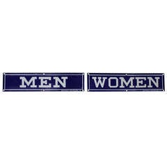 1930's Original Enamel Signs " Men " & " Women "