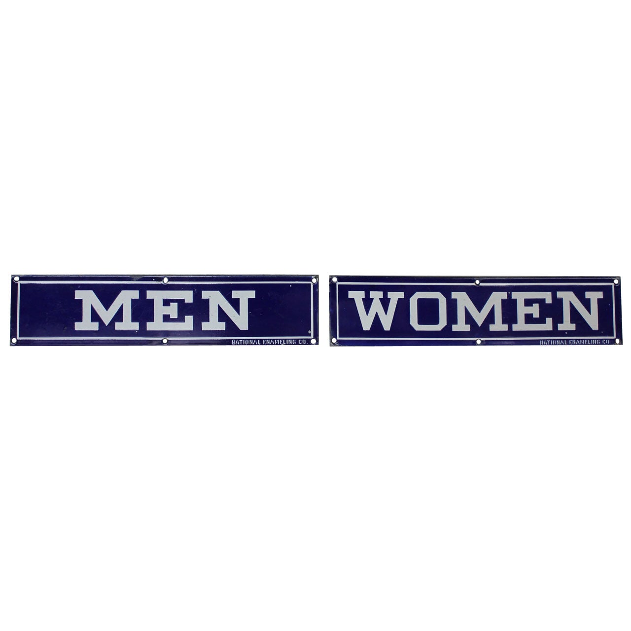 1930's Original Enamel Signs " Men " & " Women " For Sale