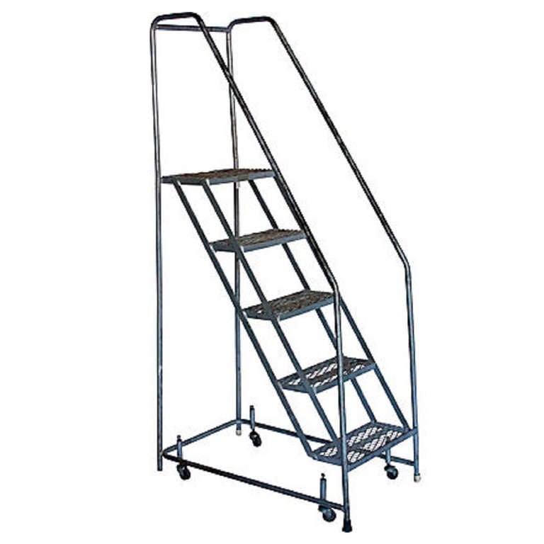 Vintage American Original Industrial Metal Ladder For Sale at 1stdibs