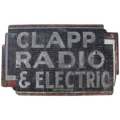 Vintage Metal "Clapp Radio & Electric" Sign