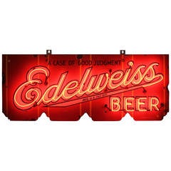 1930s Porcelain Edelweiss Beer Sign