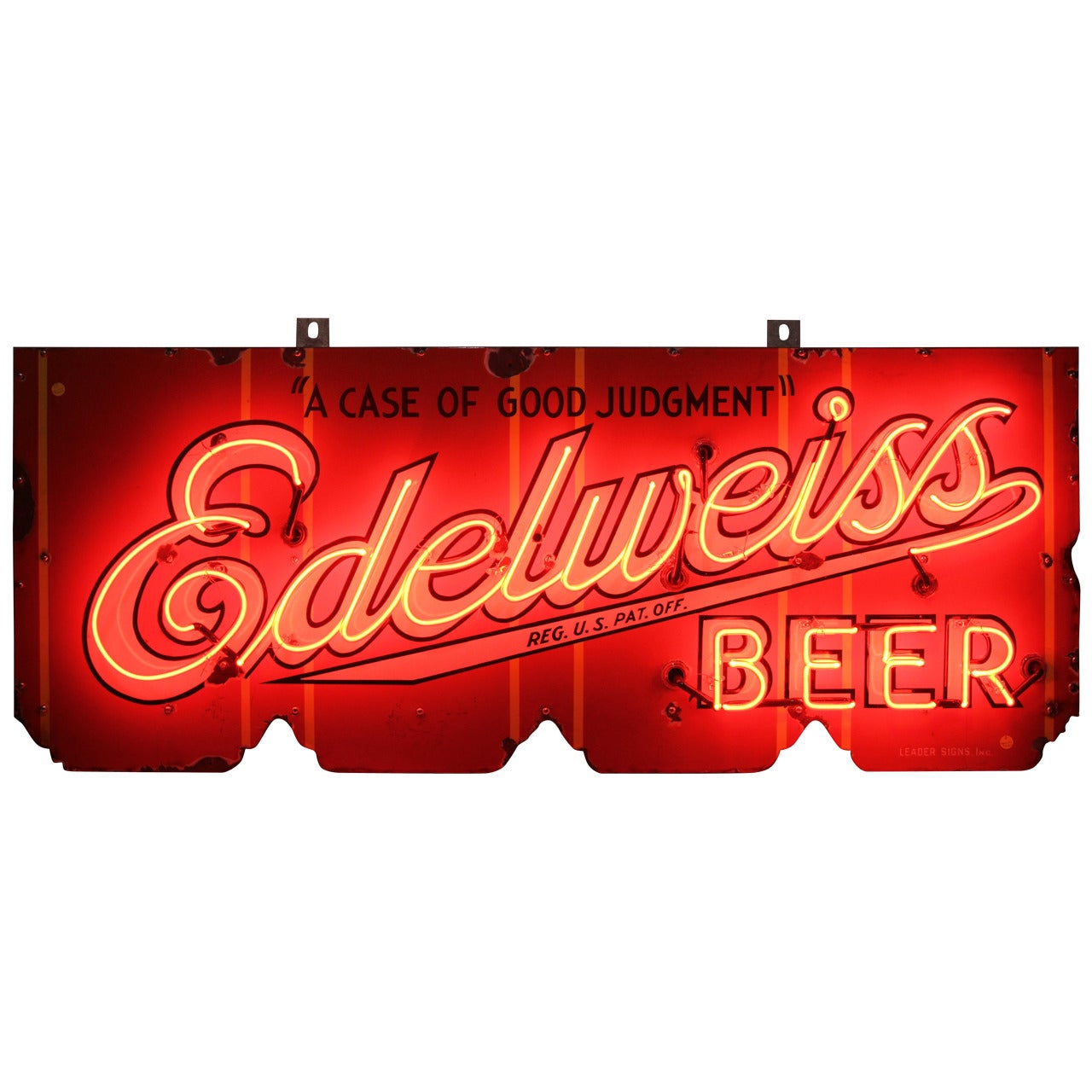 1930s Porcelain Edelweiss Beer Sign