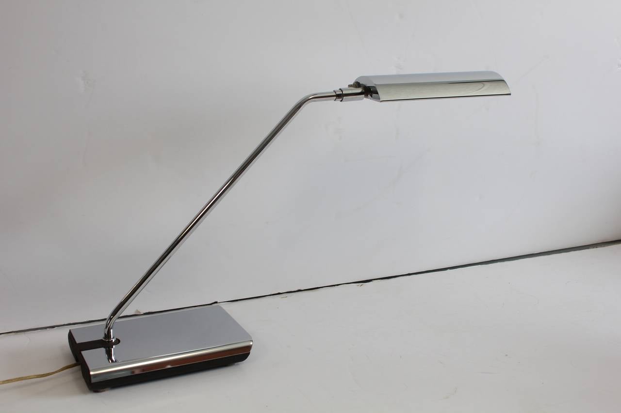 Mid-Century Modern Stylish 1970s Chrome Desk Lamp by Koch & Lowy
