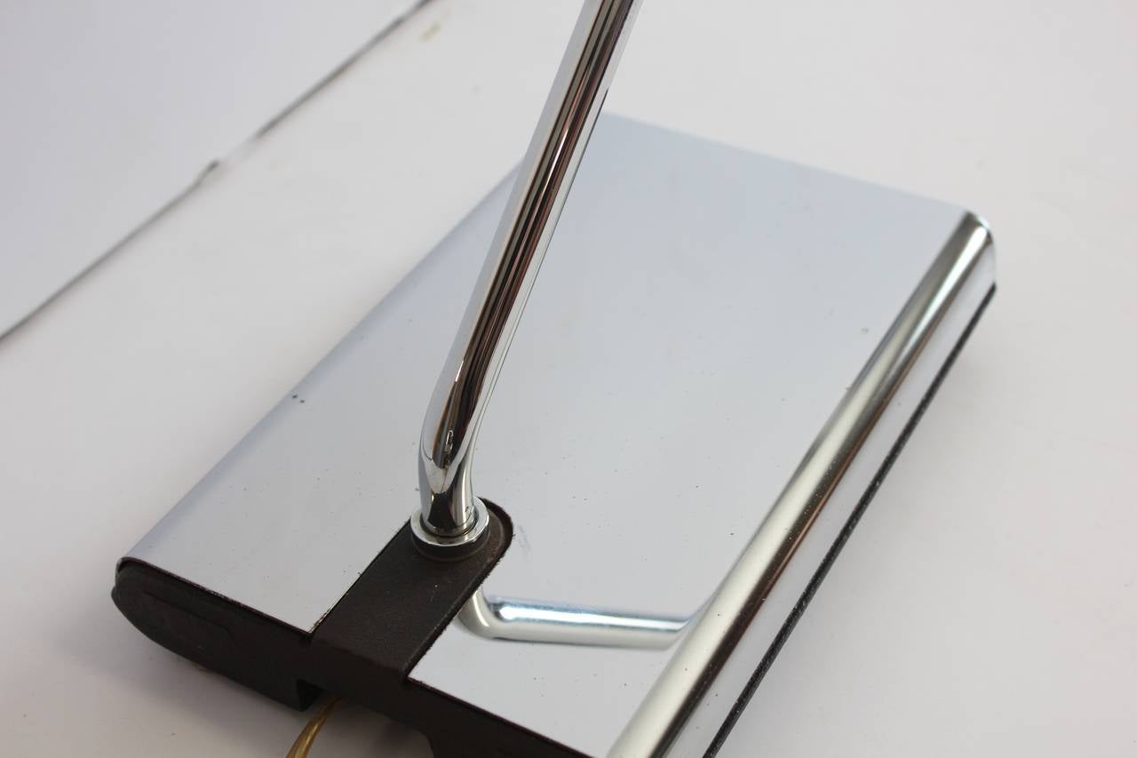 Stylish 1970s Chrome Desk Lamp by Koch & Lowy In Good Condition In Chicago, IL