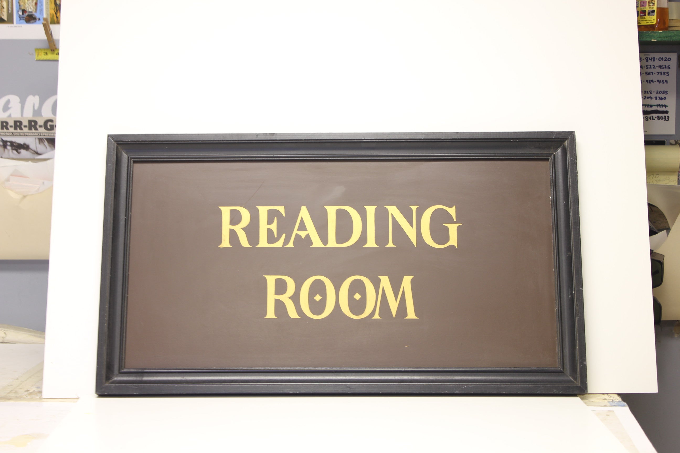 1930's Hand Painted Library Sign " Reading Room "