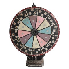 Vintage Carnival Game Wheel With Dice