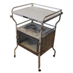 Vintage Industrial Medical Cabinet/Bar Cart