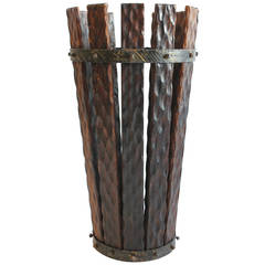 Tall 1920s Wood and Iron Umbrella Stand