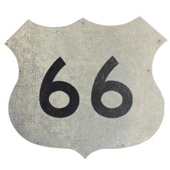 Vintage Large Original Shield Route 66 Sign