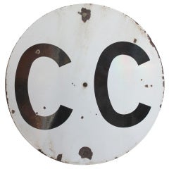 Used 1930's Porcelain American Railroad CC Sign