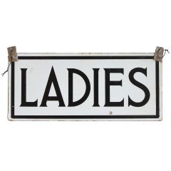 1930's Porcelain Double Sided Sign " Ladies "