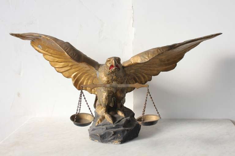 Large Antique American Zinc Eagle Figurine