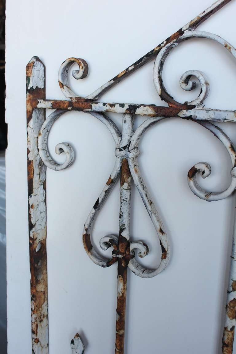Antique Wrought Iron Garden Gate In Good Condition In Chicago, IL