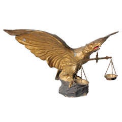 Large Antique American Zinc Eagle Figurine