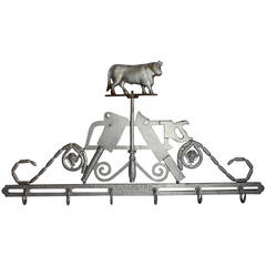 Rare Antique Cast Iron Butcher Trade Sign by Gloekler
