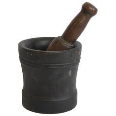 Antique American Wood Mortar and Pestle