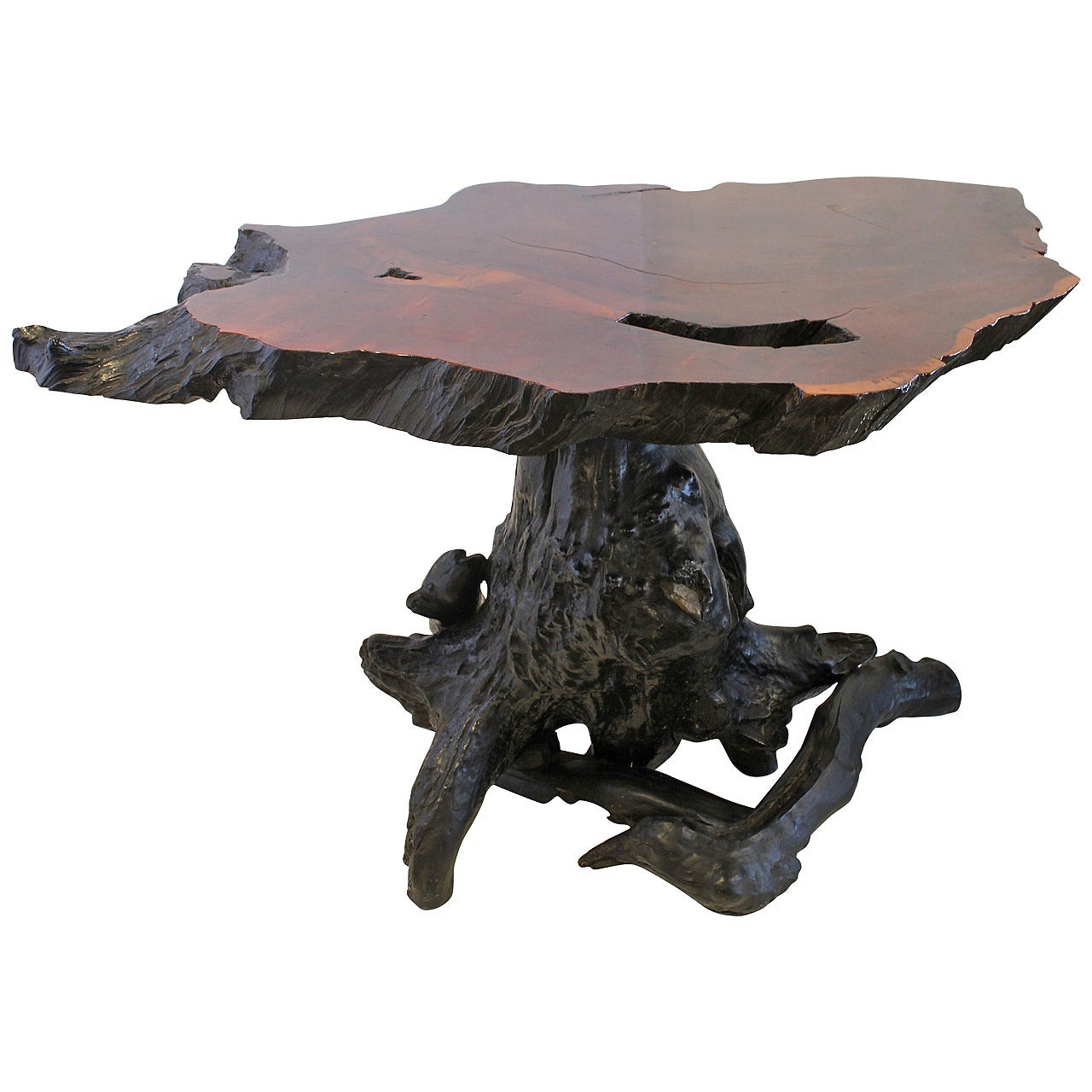 Spectacular Redwood Tree Trunk / Root Table For Sale