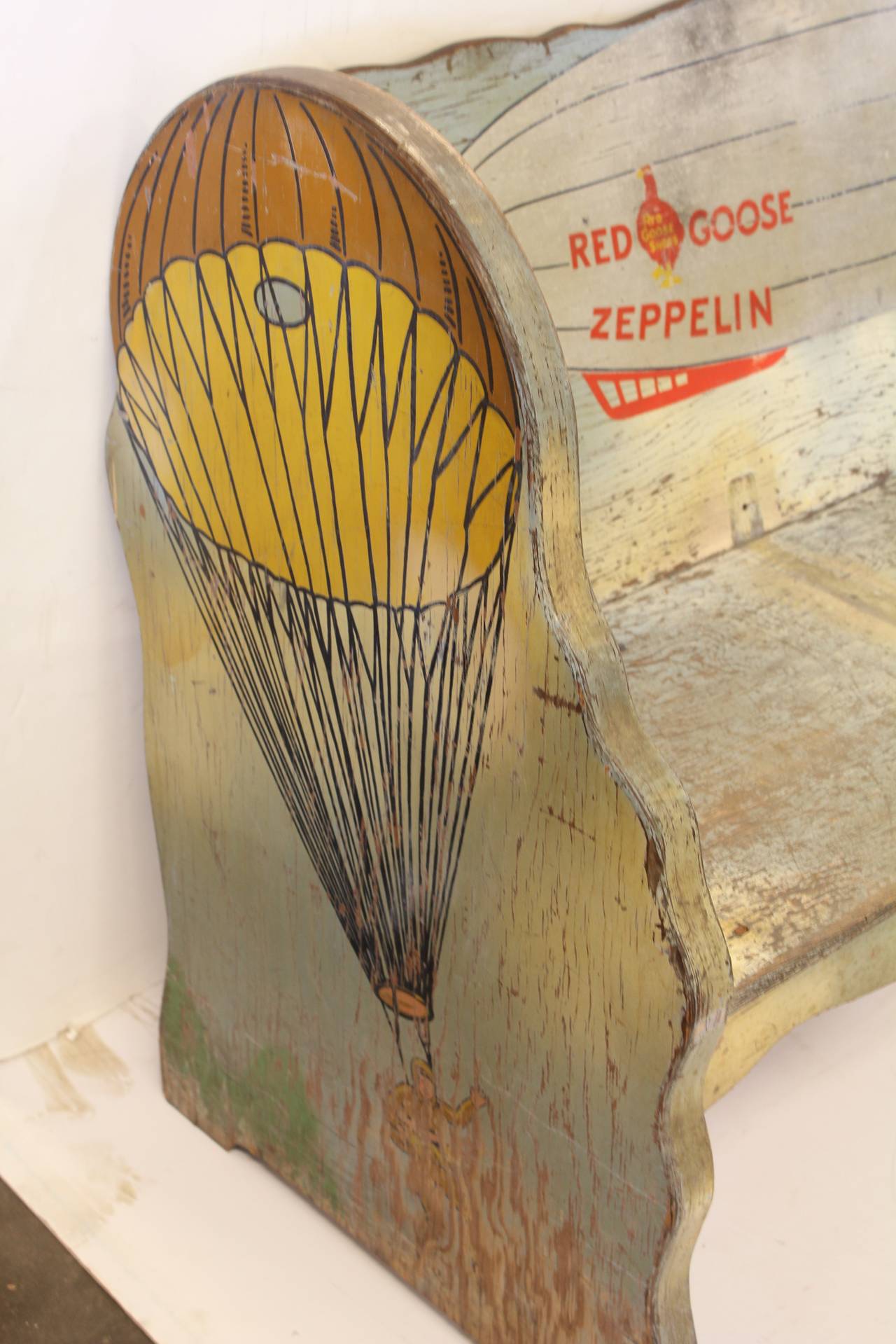 Early 20th Century 1920s Folk Art Zeppelin Bench