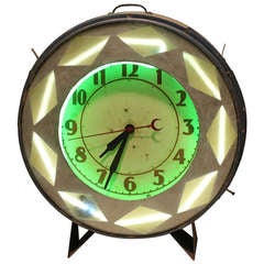 Vintage 1930's Neon Clock