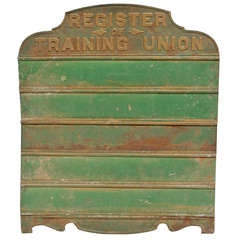 Antique Register of Training Union Sign