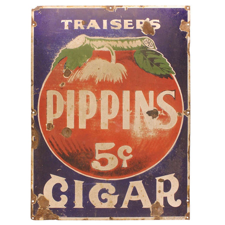 1930's Enamel Advertising Cigar Sign at 1stDibs | cigar signs for sale ...