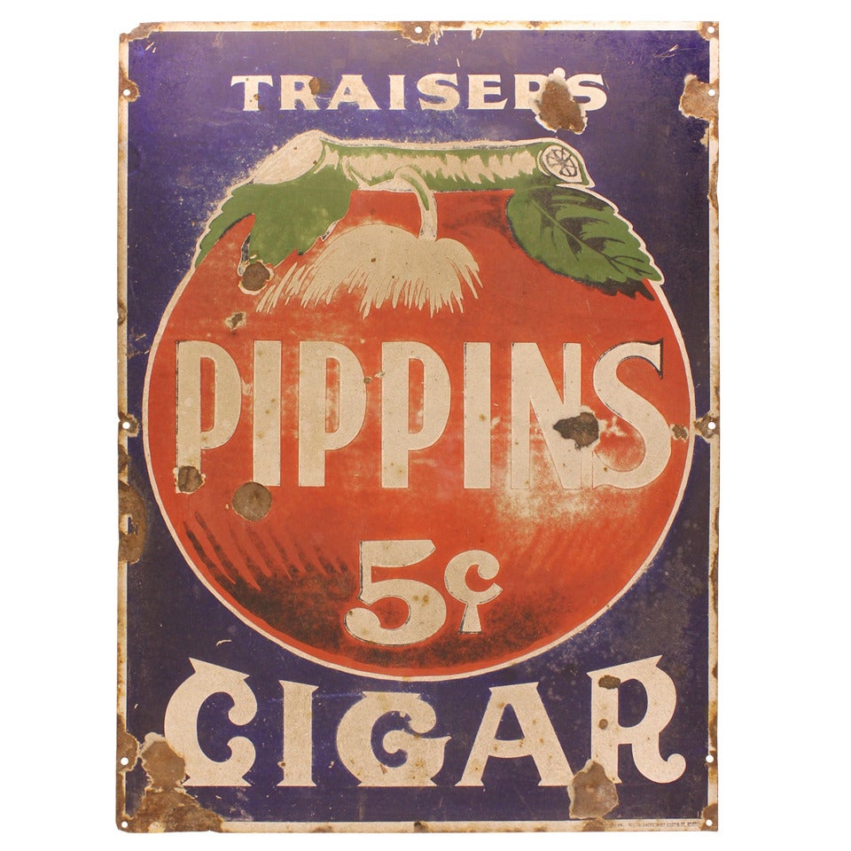 1930's Enamel Advertising Cigar Sign