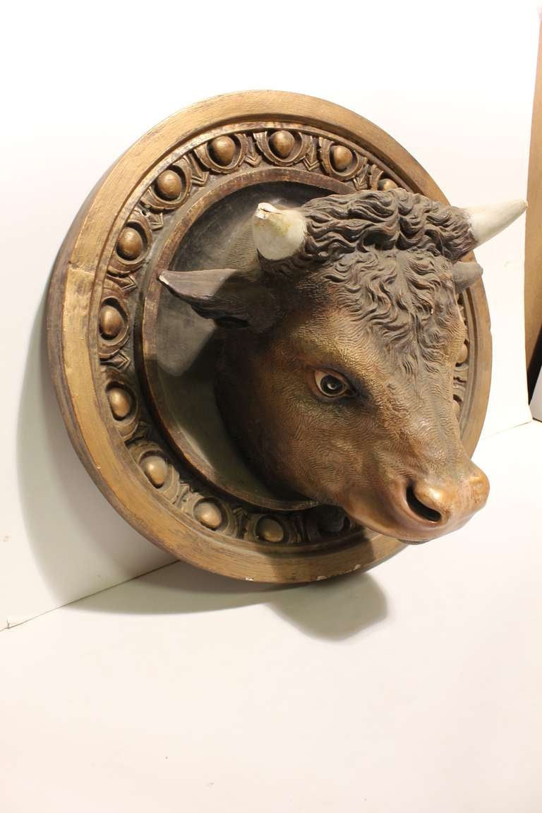Hand Made Bull's Head Wall Plaque