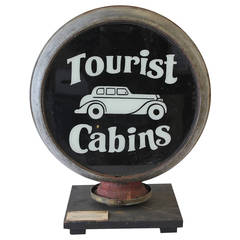 1900s Double Sided Light Up Sign "Tourist Cabins"