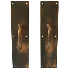 Antique Copper and Brass Entry Door Pull Hardware