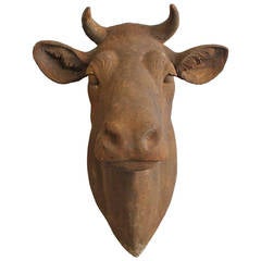 Vintage Lifesize Bull Head Trade Sign