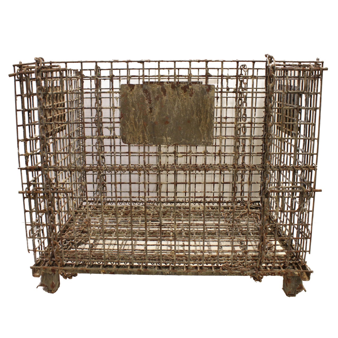 Giant Antique American Industrial Collapsible Basket, more available For Sale