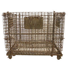 Giant Antique American Industrial Collapsible Basket, more available