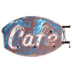 Vintage 1930's Double Sided Neon Can " CAFE " Sign