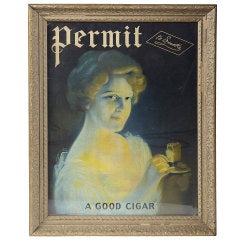 1900's " Permit To Smoke A Good Cigar " Poster