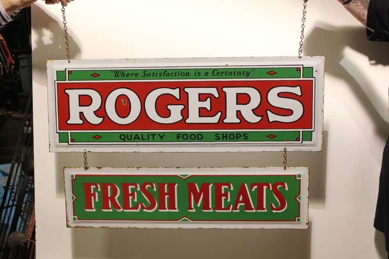 1930's original enamel double sign 