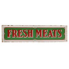 Enamel Fresh Meats Sign