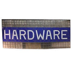 9 Ft Long 1900's Stained Glass " Hardware " Sign